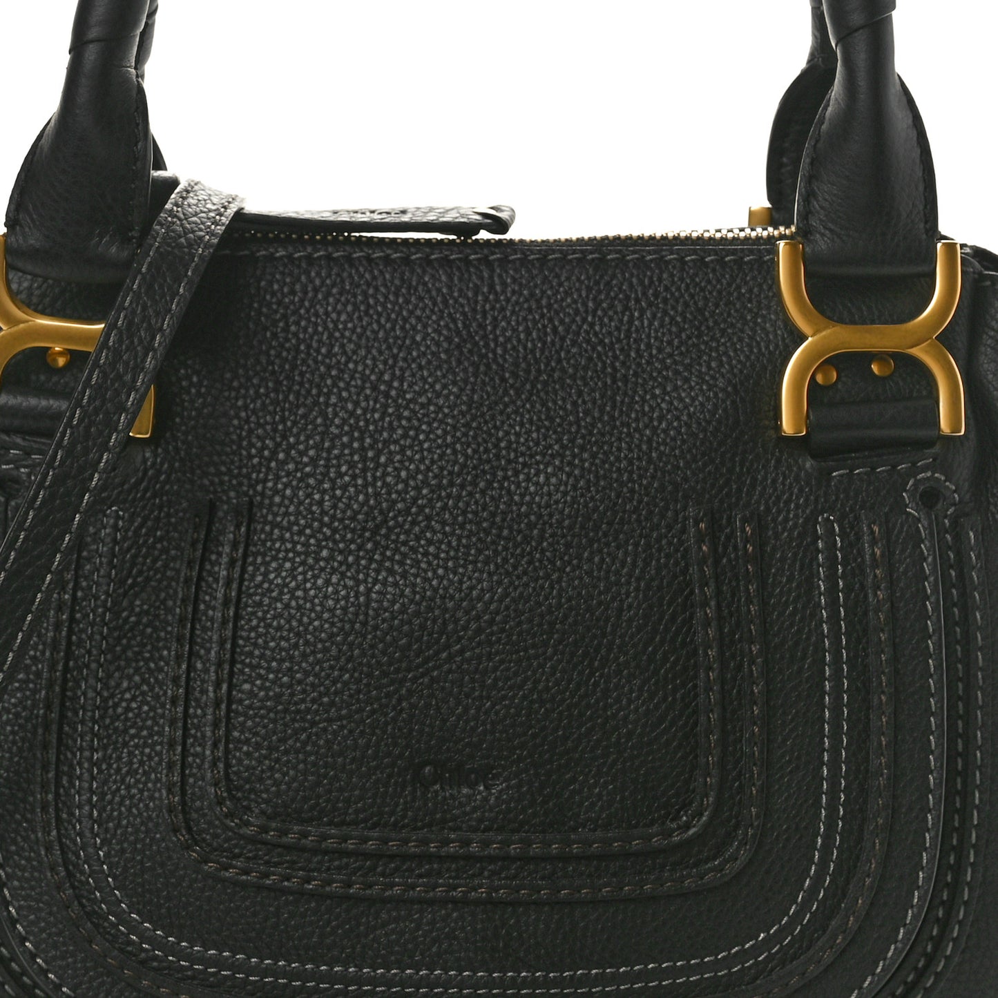 Calfskin Small Marcie Satchel Black