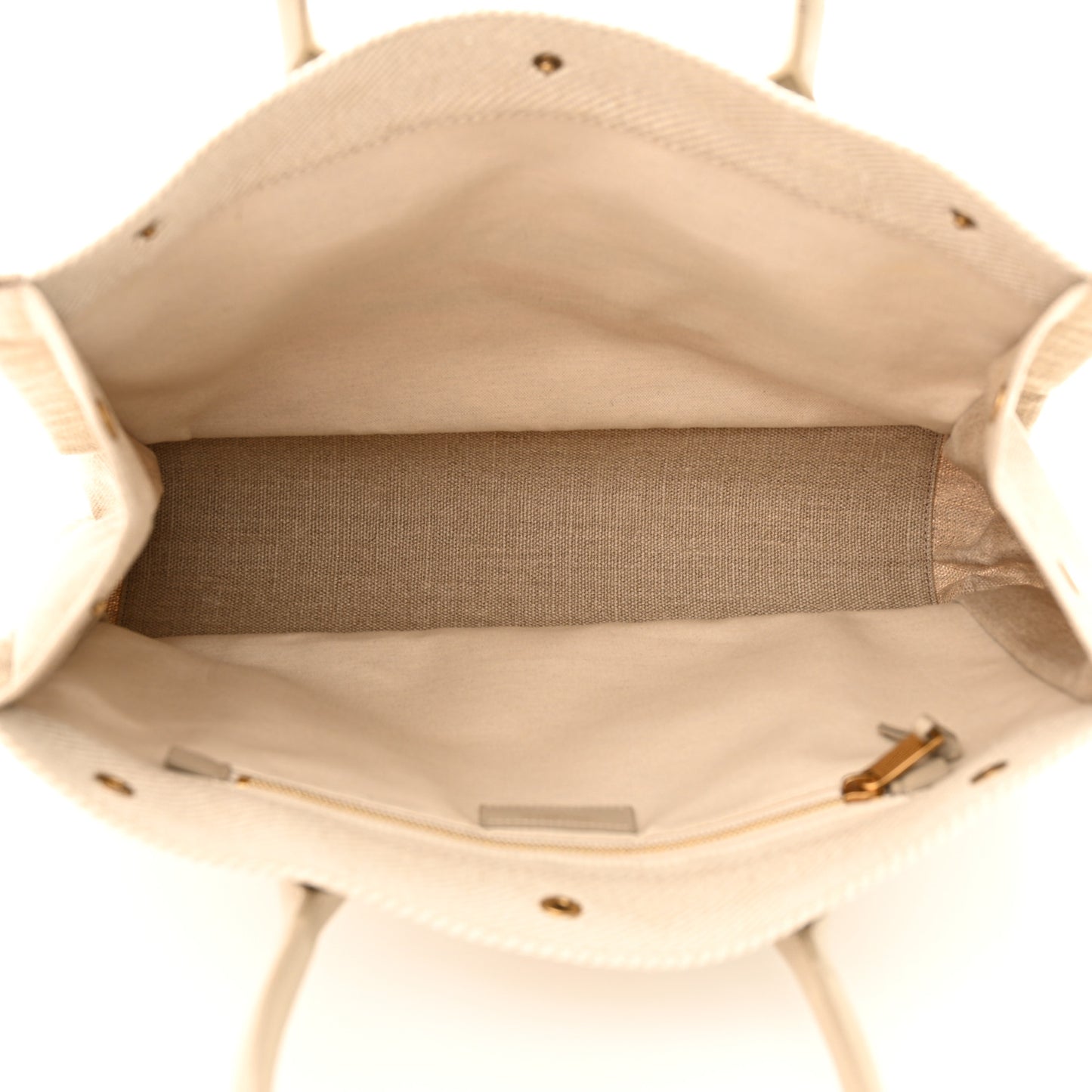 Linen Calfskin Small Rive Gauche Tote Beige Sea Salt