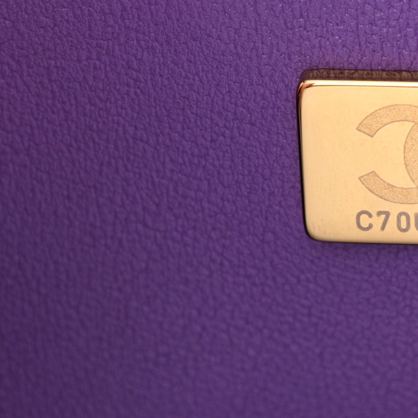 Lambskin Quilted Mini Top Handle Rectangular Flap Dark Purple