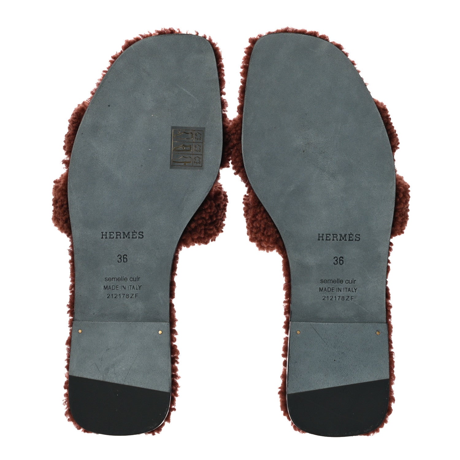 Hermes Woolskin Oran Sandals 36 Cognac 7 of 10