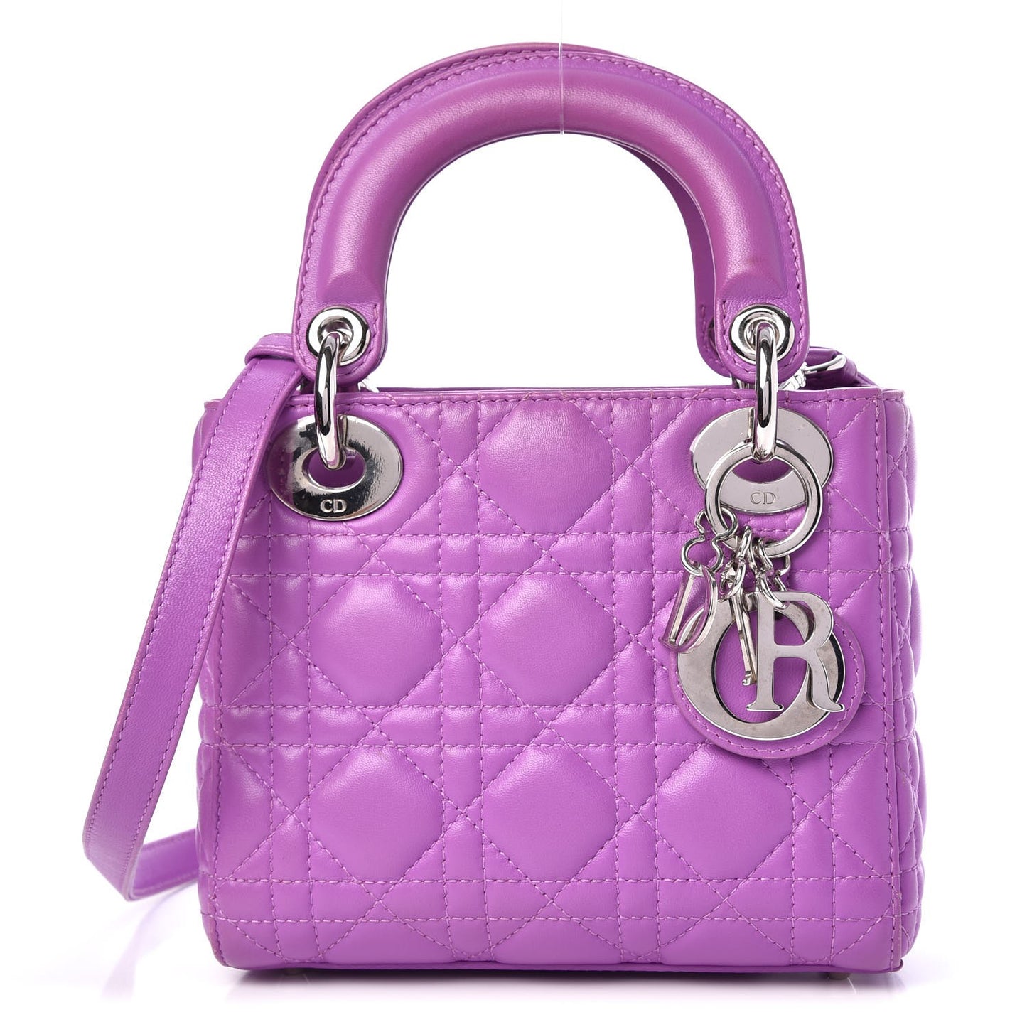 Lambskin Cannage Mini Lady Dior Purple