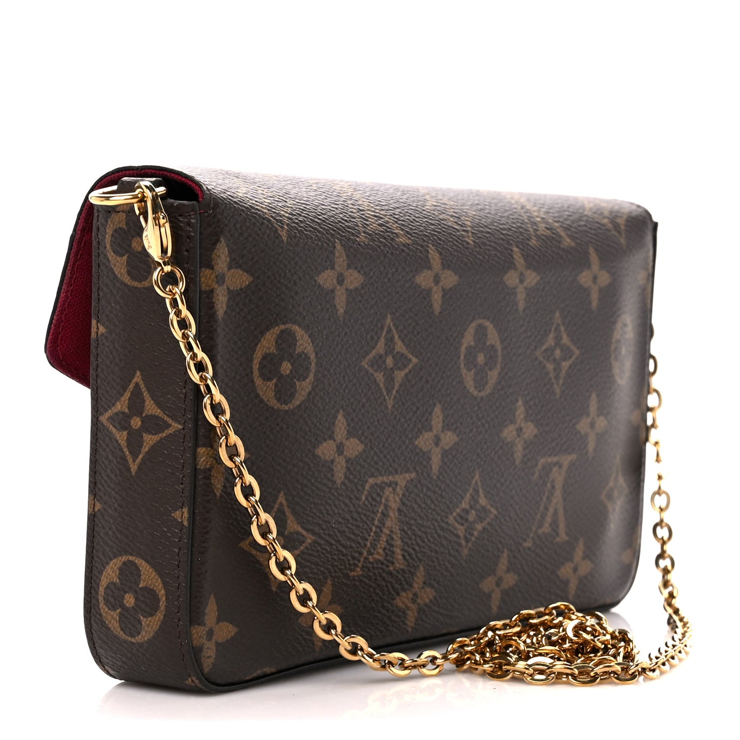 Monogram Pochette Felicie Chain Wallet Fuchsia