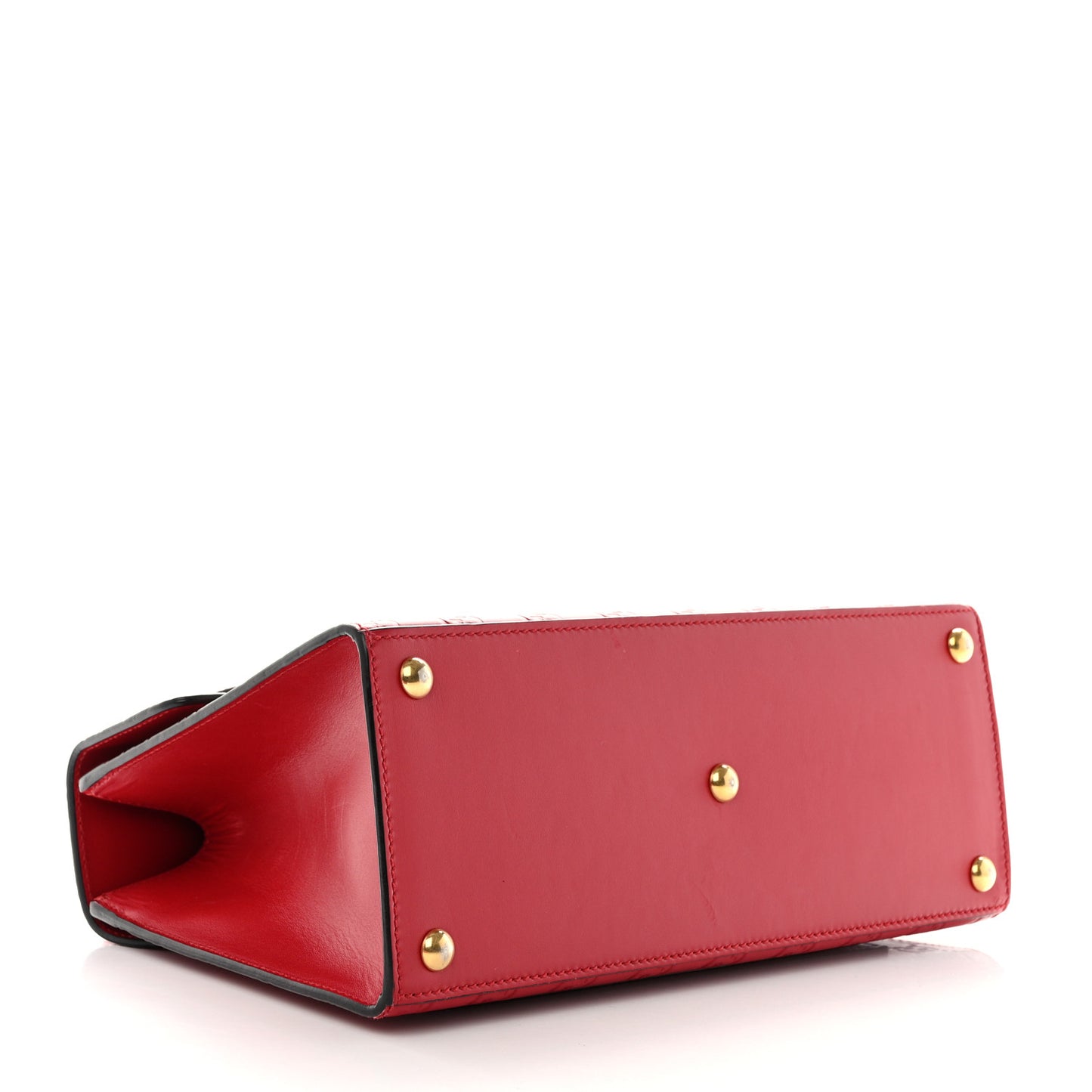 Guccissima Signature Small Padlock Top Handle Bag Hibiscus Red