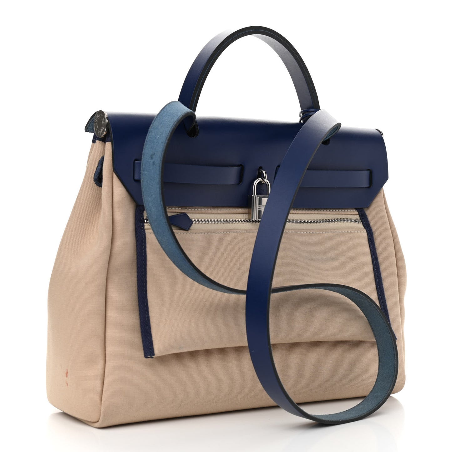 Military Toile Vache Hunter Herbag Zip 31 PM Bleu De France Ecru