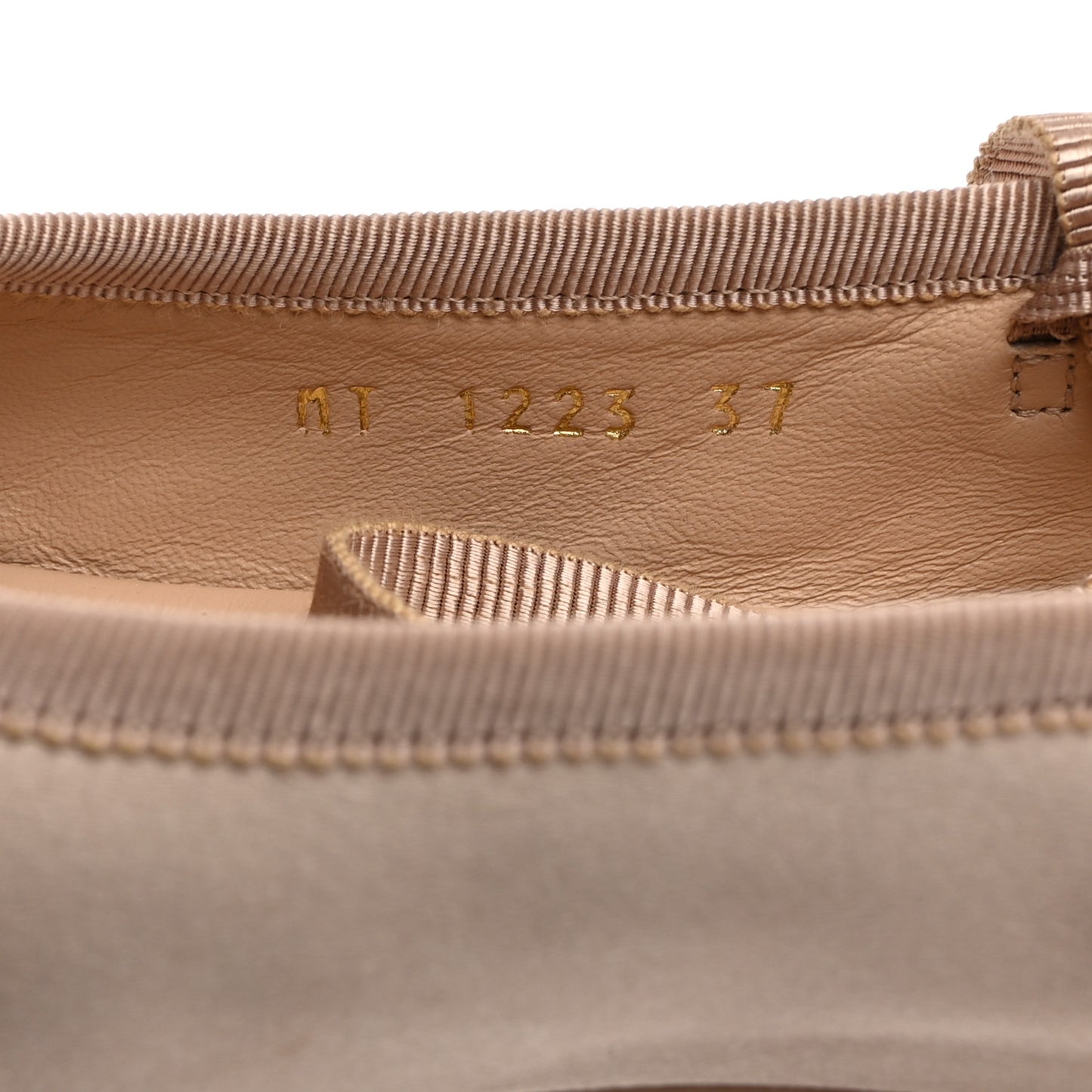 Satin Grosgrain D-Joy Ballet Flats 37 Beige Rose