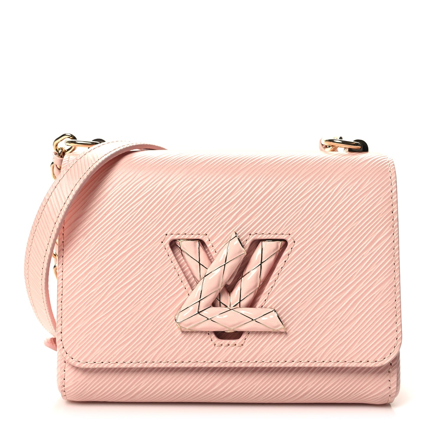Epi Enamel Wave Twist Shoulder Bag PM Rose Jasmin