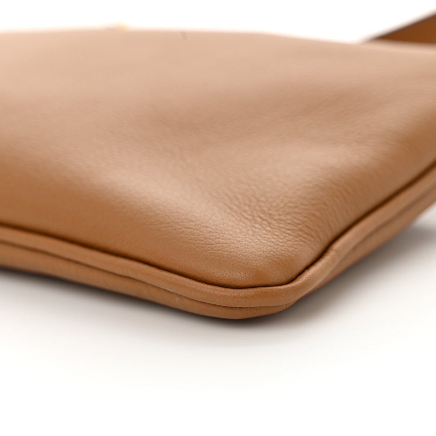 Soft Calfskin Zippered Shoulder Bag Caramel