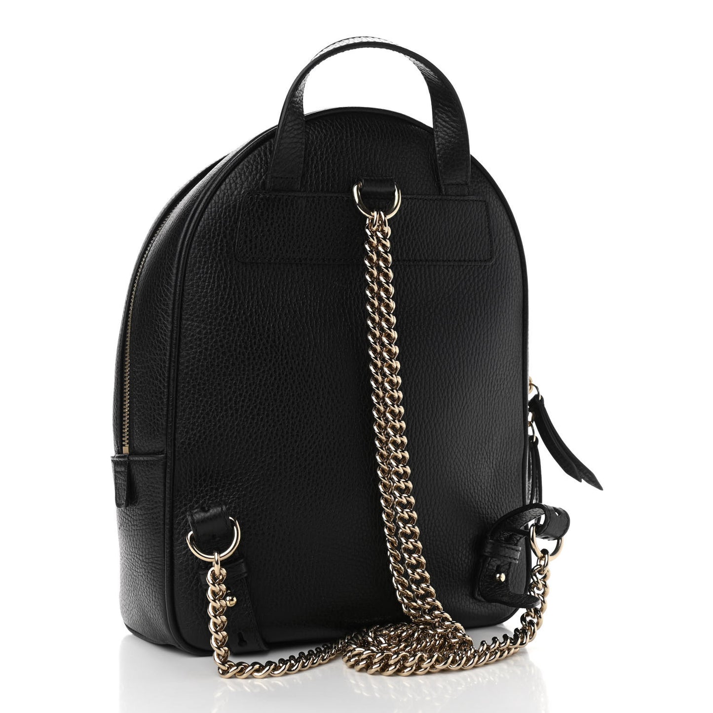 Pebbled Calfskin Soho Chain Backpack Black