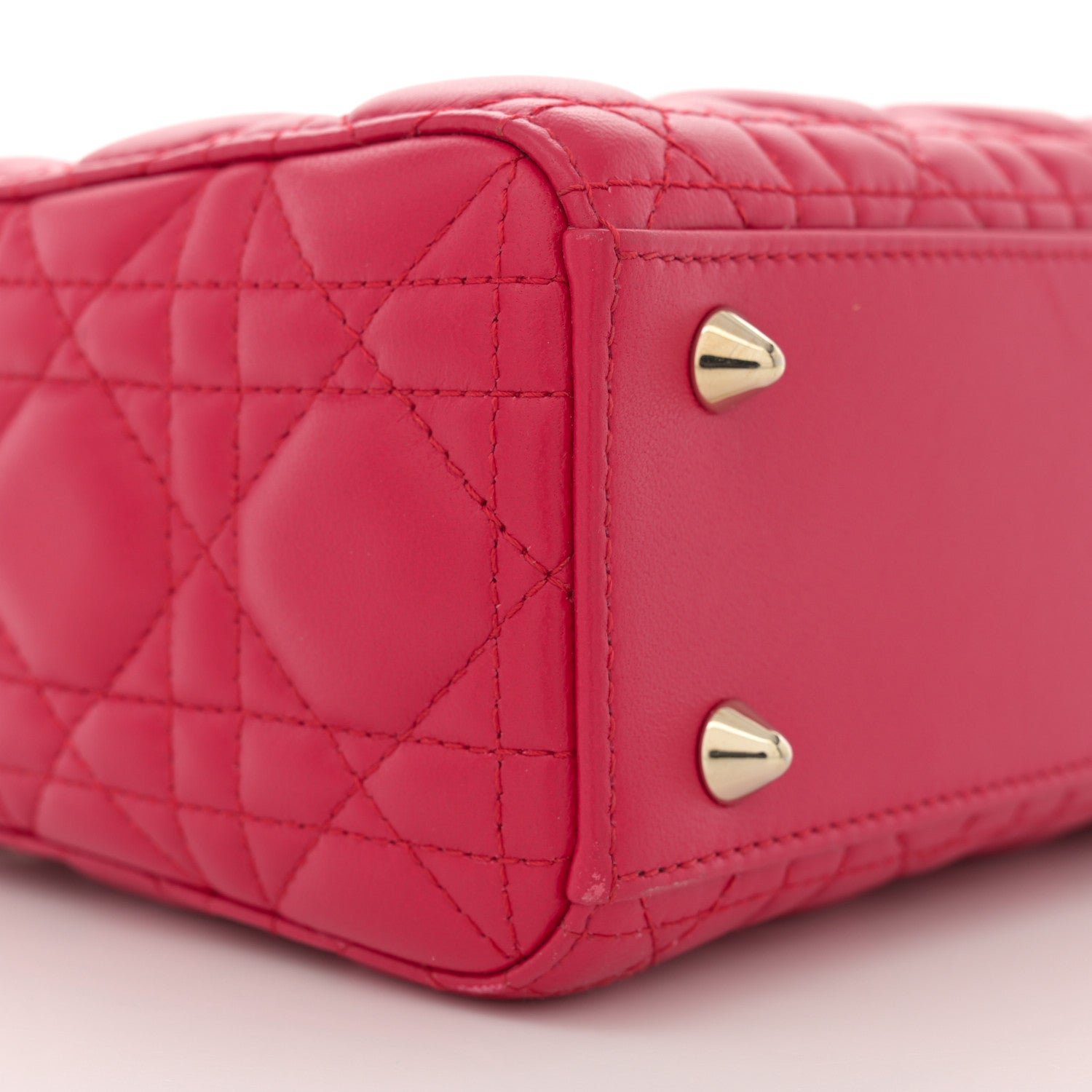 Christian Dior Lambskin Cannage Small My ABCDior Lady Dior Fuchsia 9 of 12