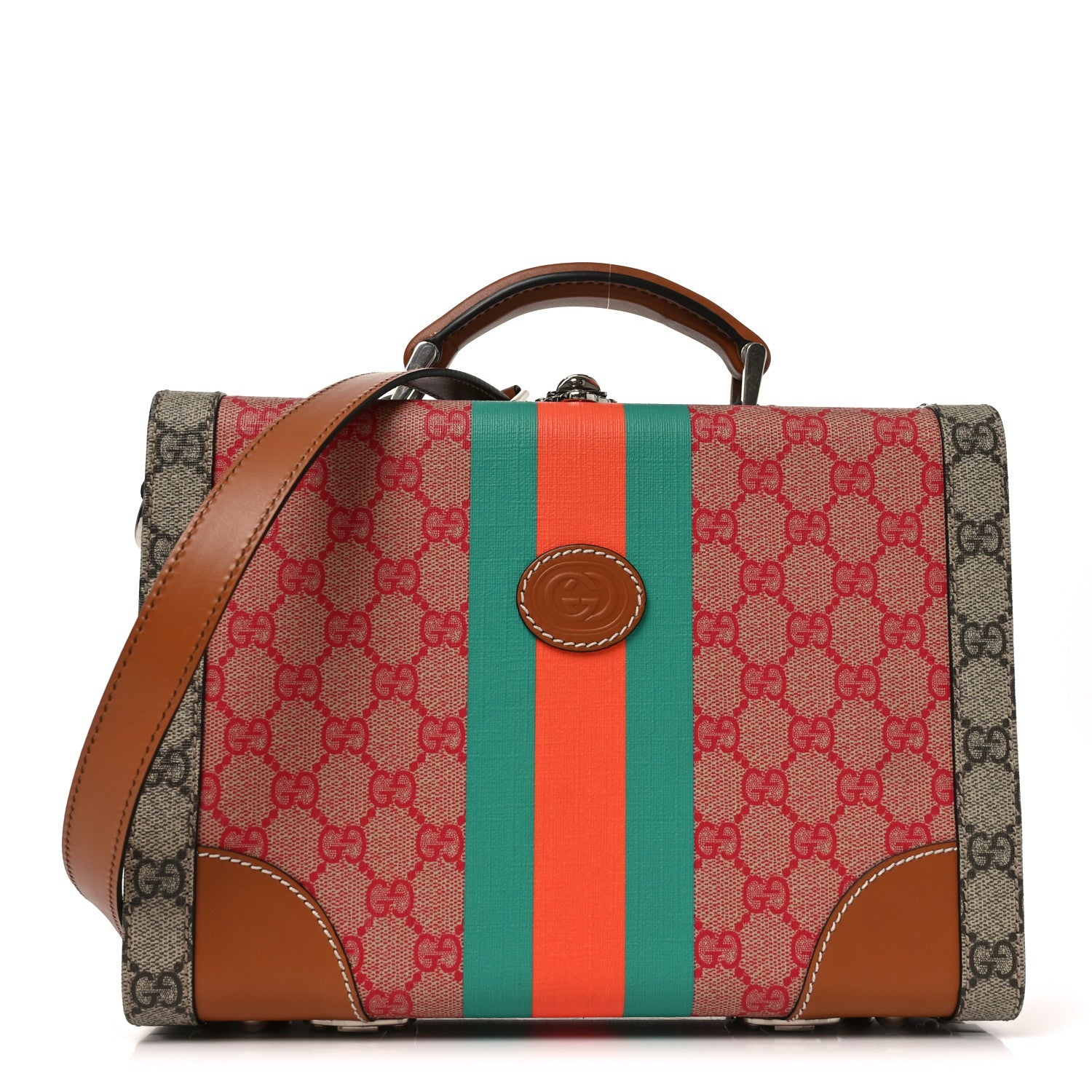 Gucci X DANS LE VERT GG Supreme Monogram Cuoio Web Mini Retro