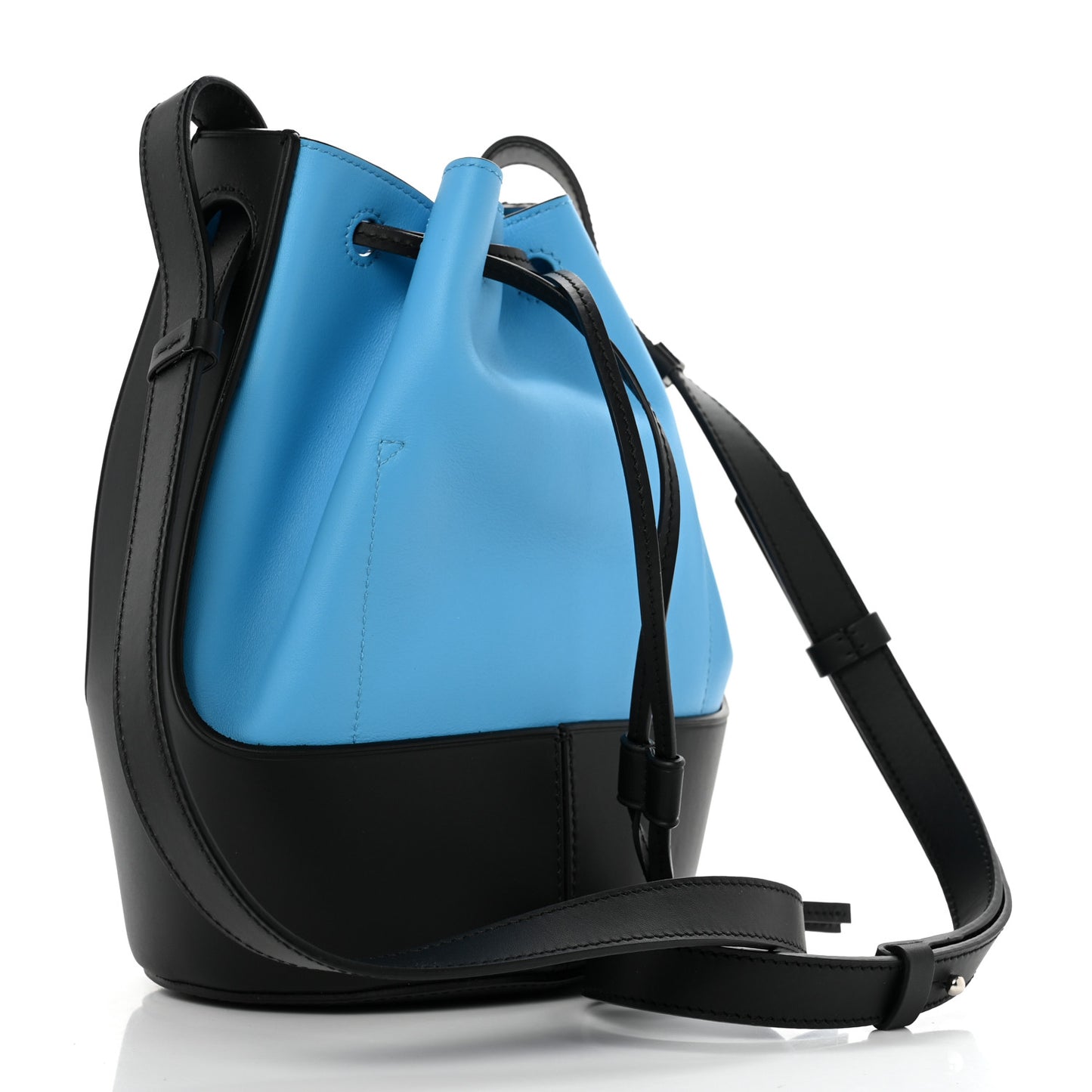Calfskin Small Balloon Bucket Bag Topaz Black