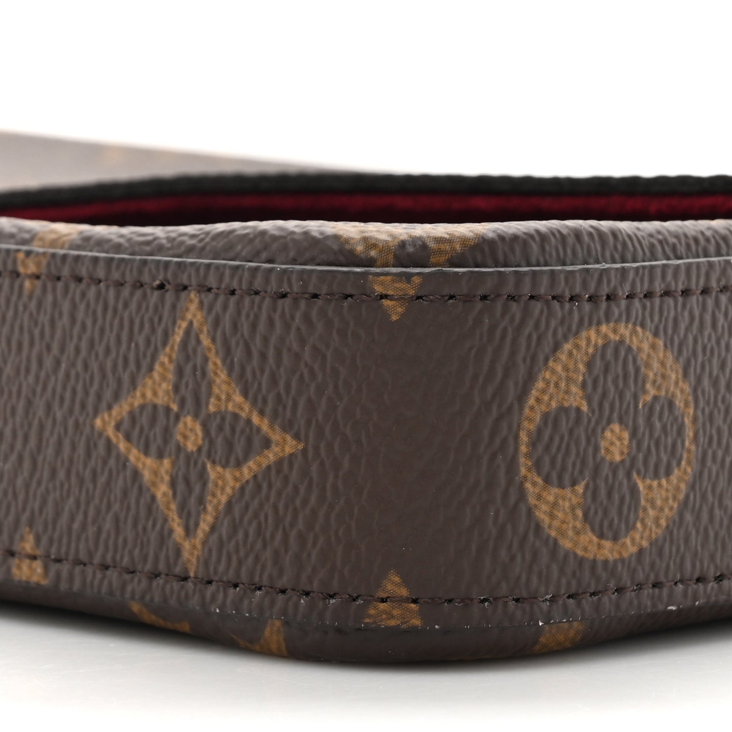 Monogram Pochette Felicie Chain Wallet Fuchsia