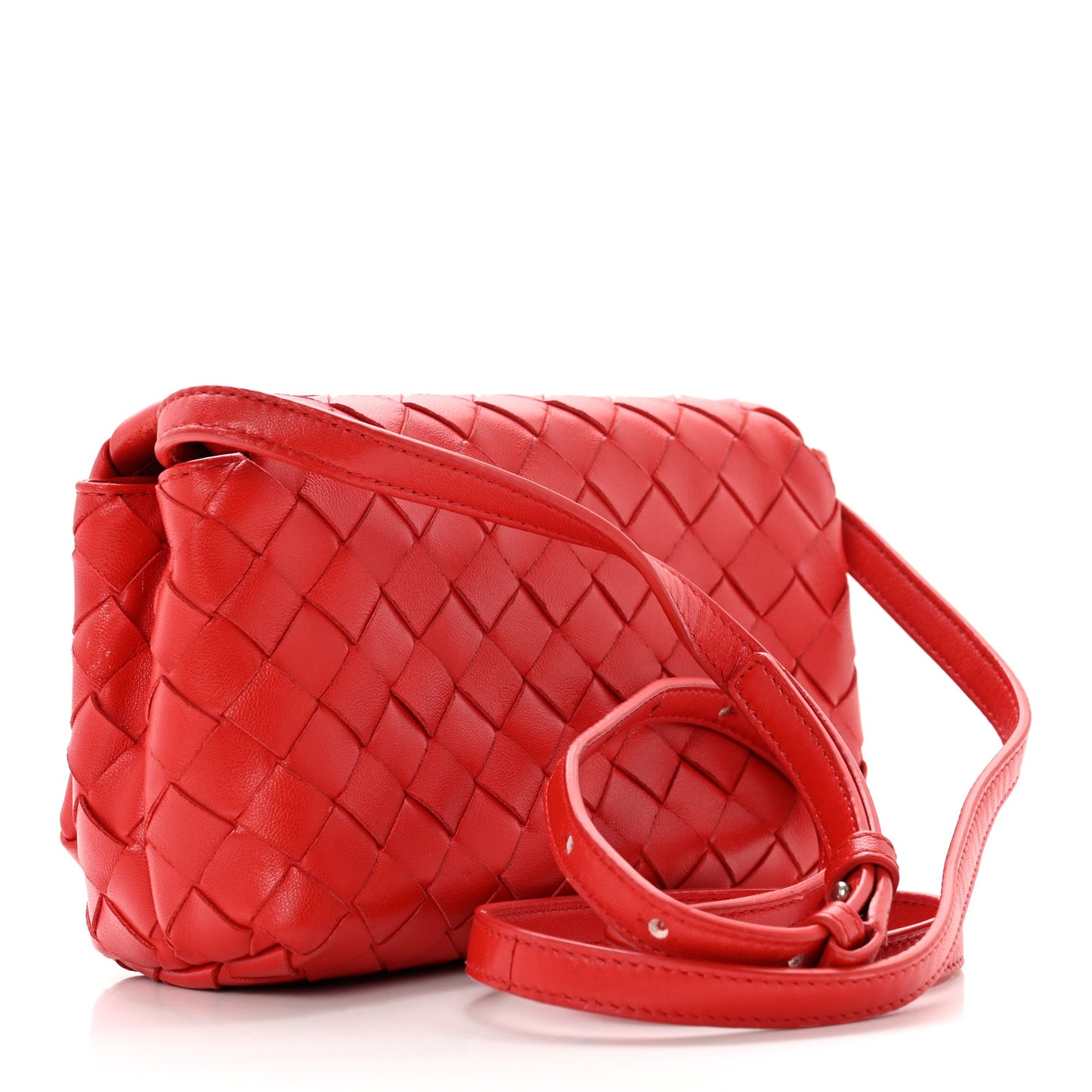 Nappa Intrecciato Mini Crossbody Red