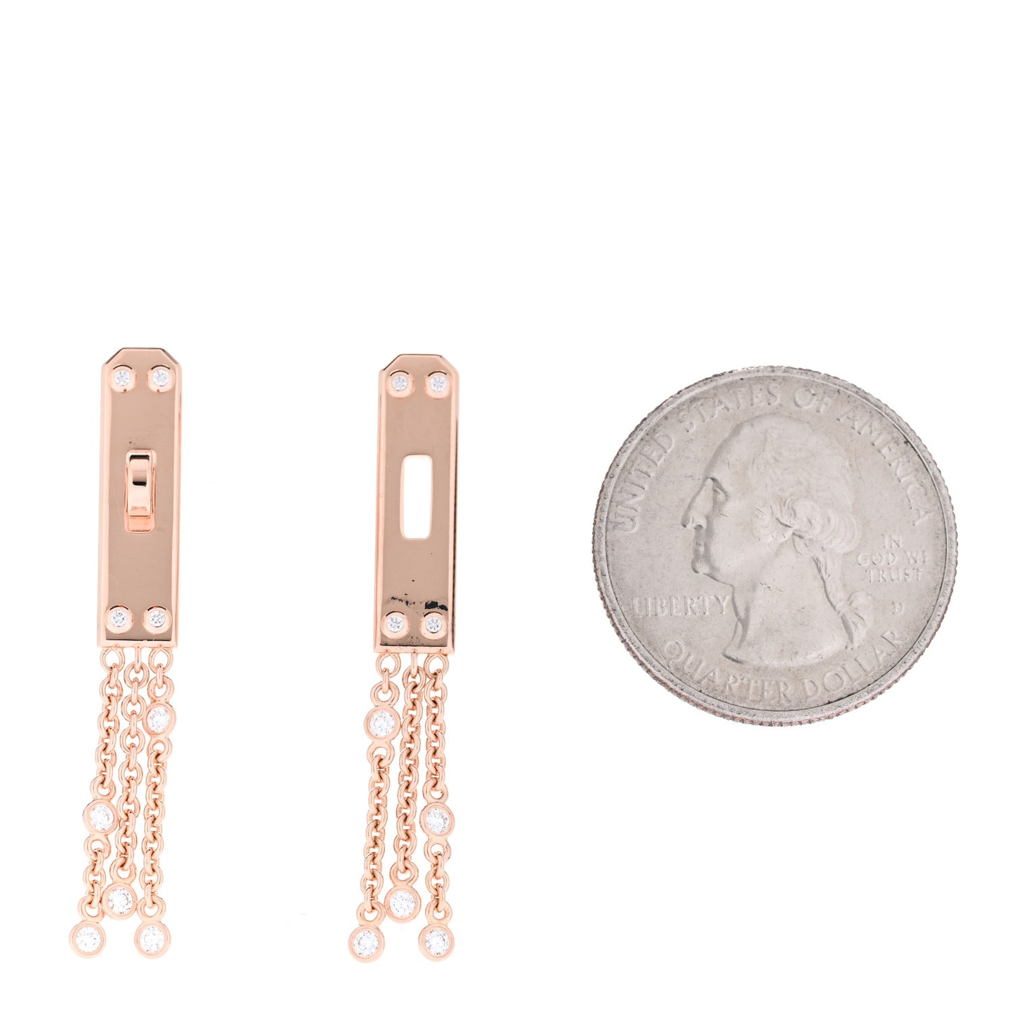 18K Rose Gold Diamond Kelly Gavroche Earrings