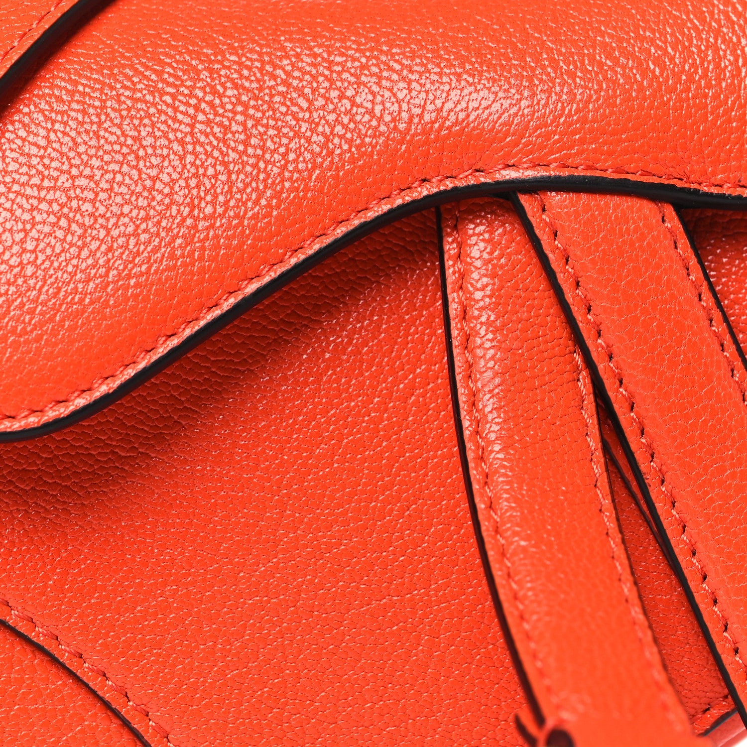Christian Dior Goatskin Micro Saddle Bag With Strap Bright Orange 8 of 10