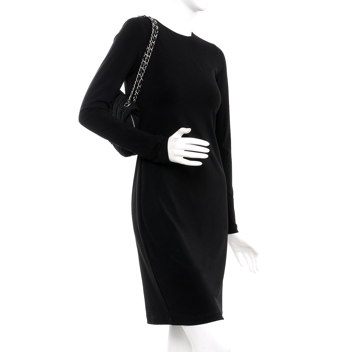 Nylon Square Quilted Flap Black