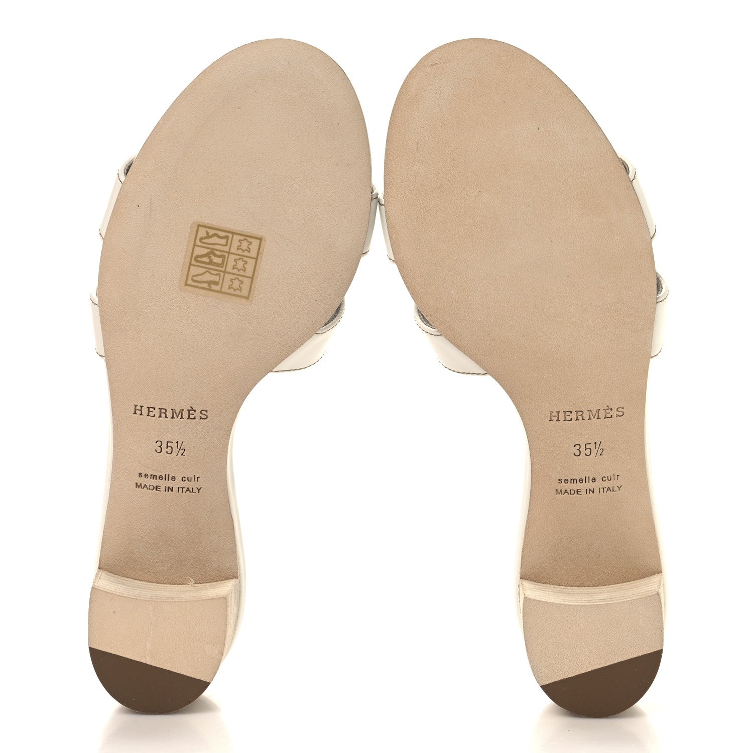 Hermes Calfskin Oasis Sandals 35.5 White 6 of 10