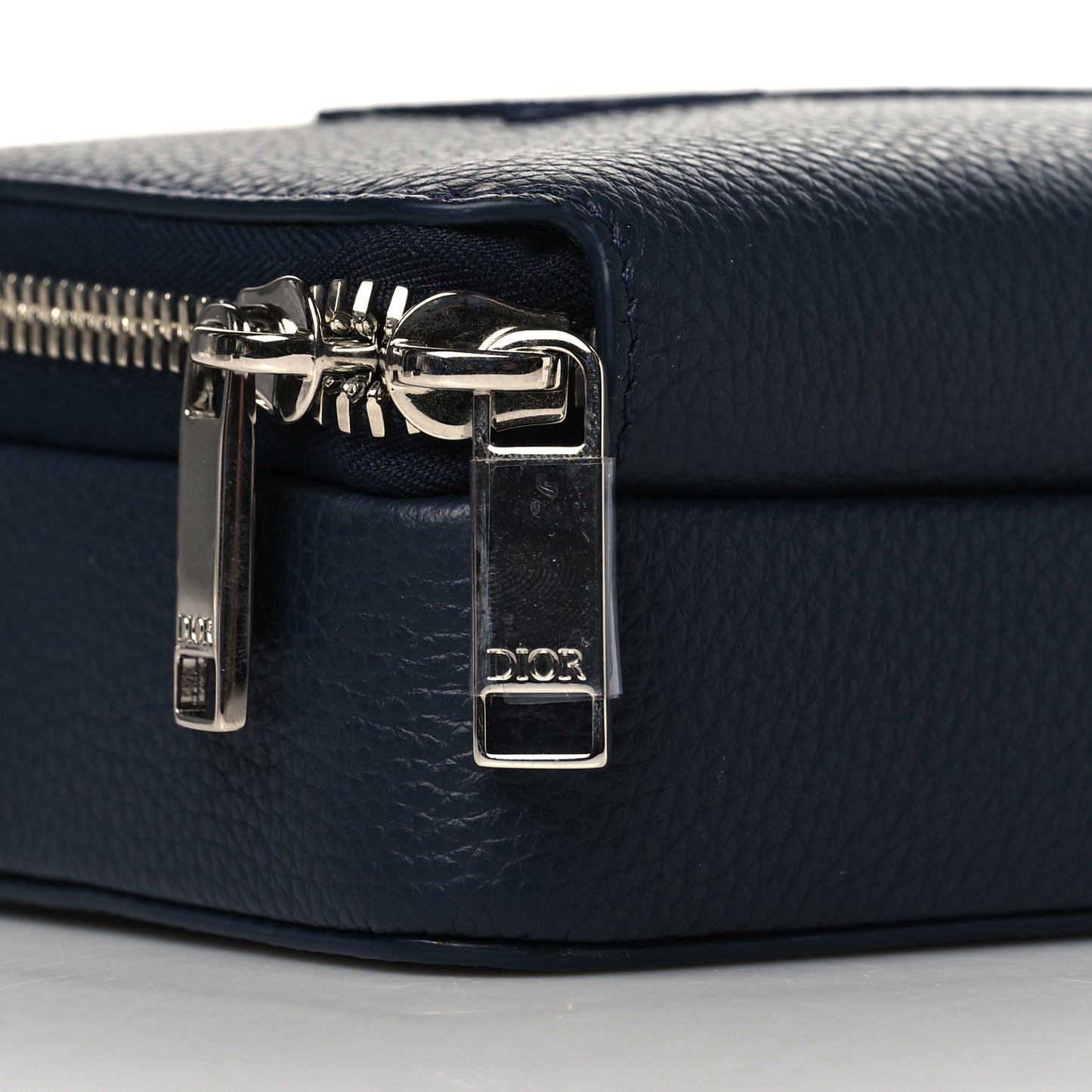 Grained Calfskin Pouch Navy Blue