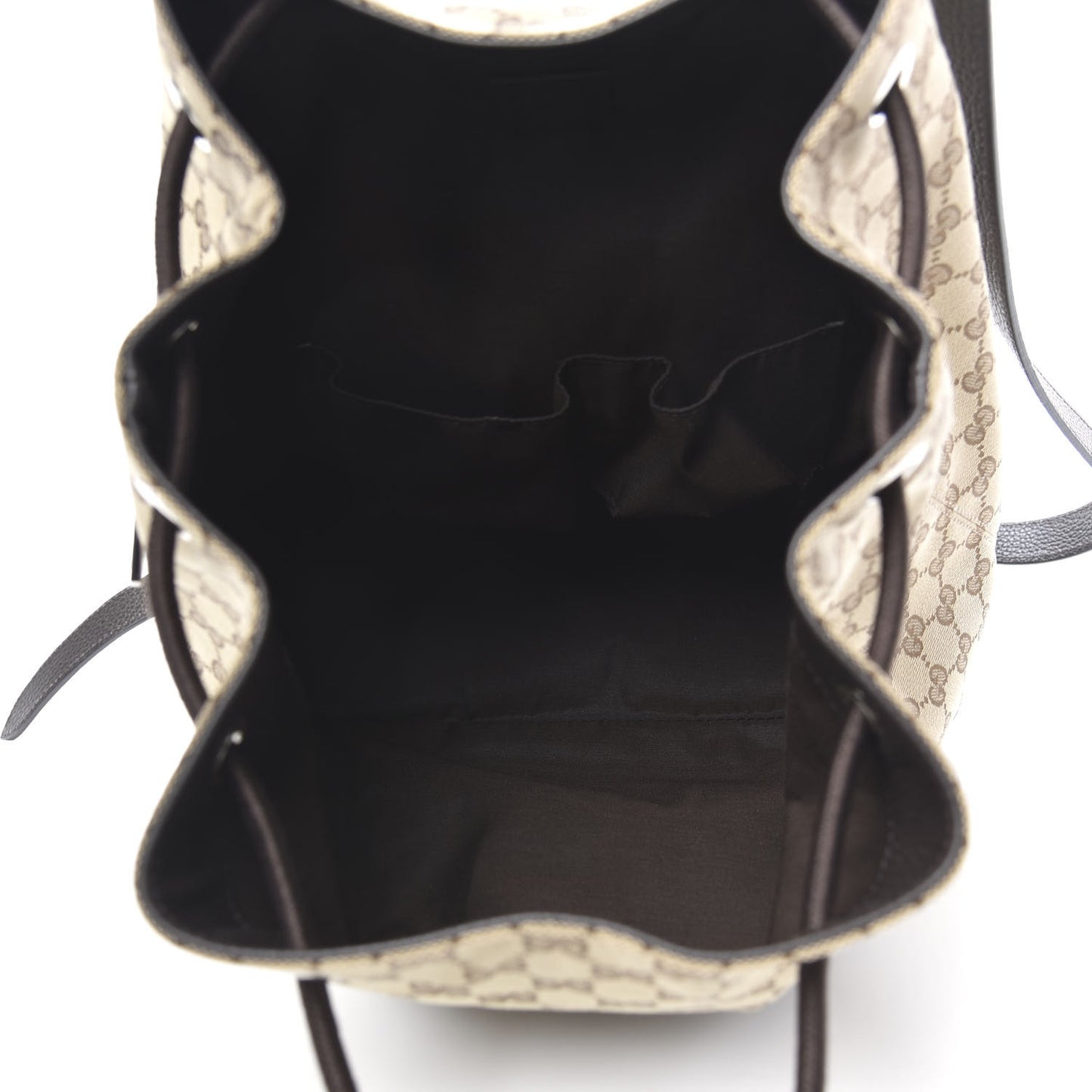 Monogram Dollar Calfskin O Drawstring Backpack Beige Ebony Testa di Moro Dark Chocolate