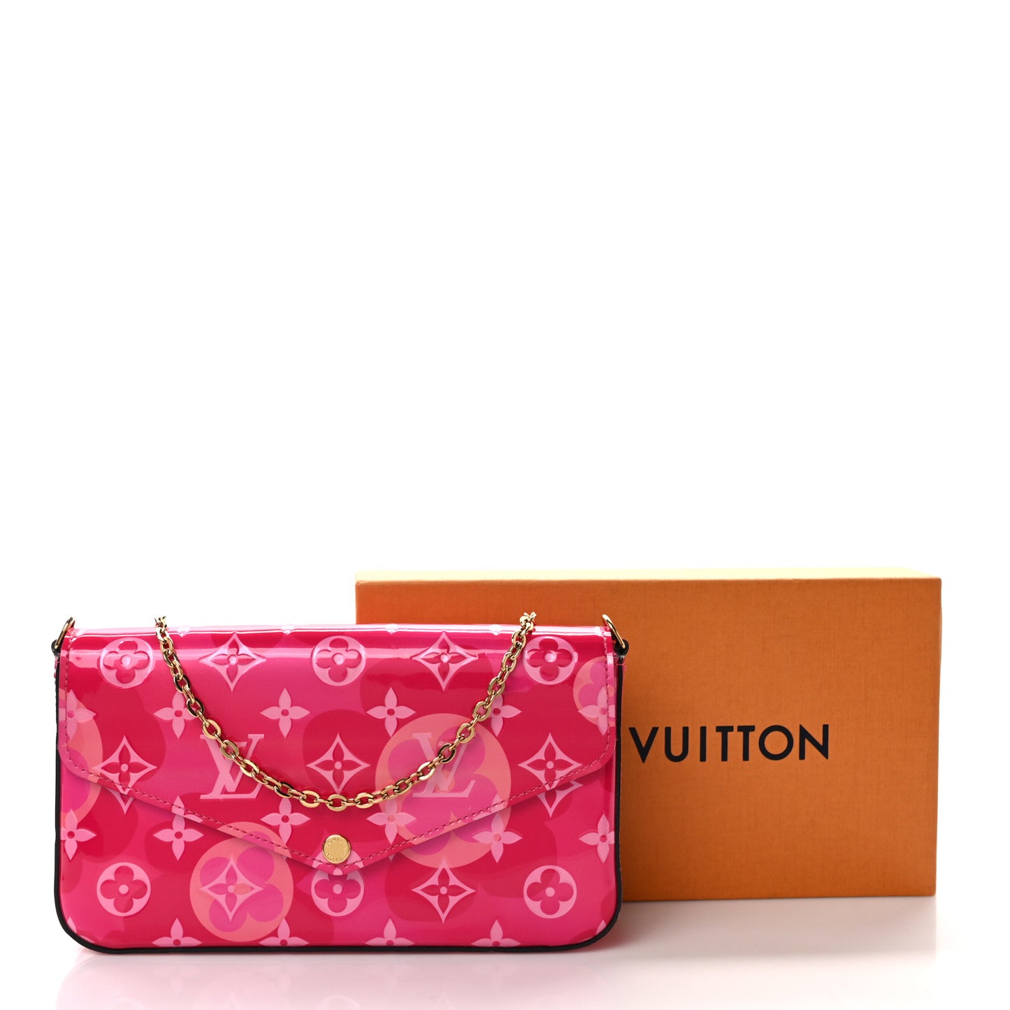 Vernis Valentine Pochette Felicie Chain Wallet Fuchsia