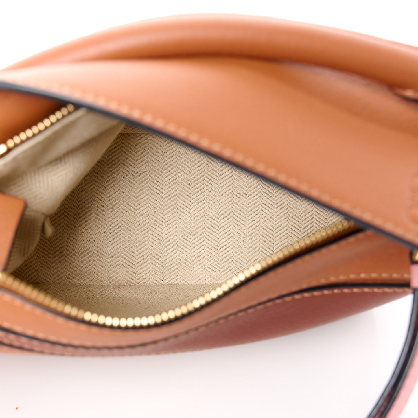 Calfskin Mini Puzzle Bag Tan Medium Pink