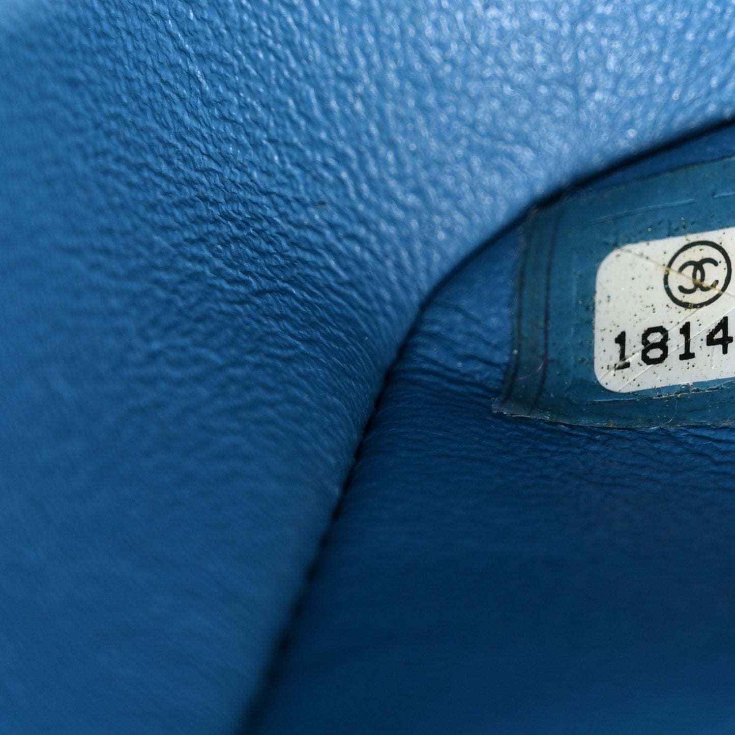 Iridescent Caviar Quilted Jumbo Double Flap Blue