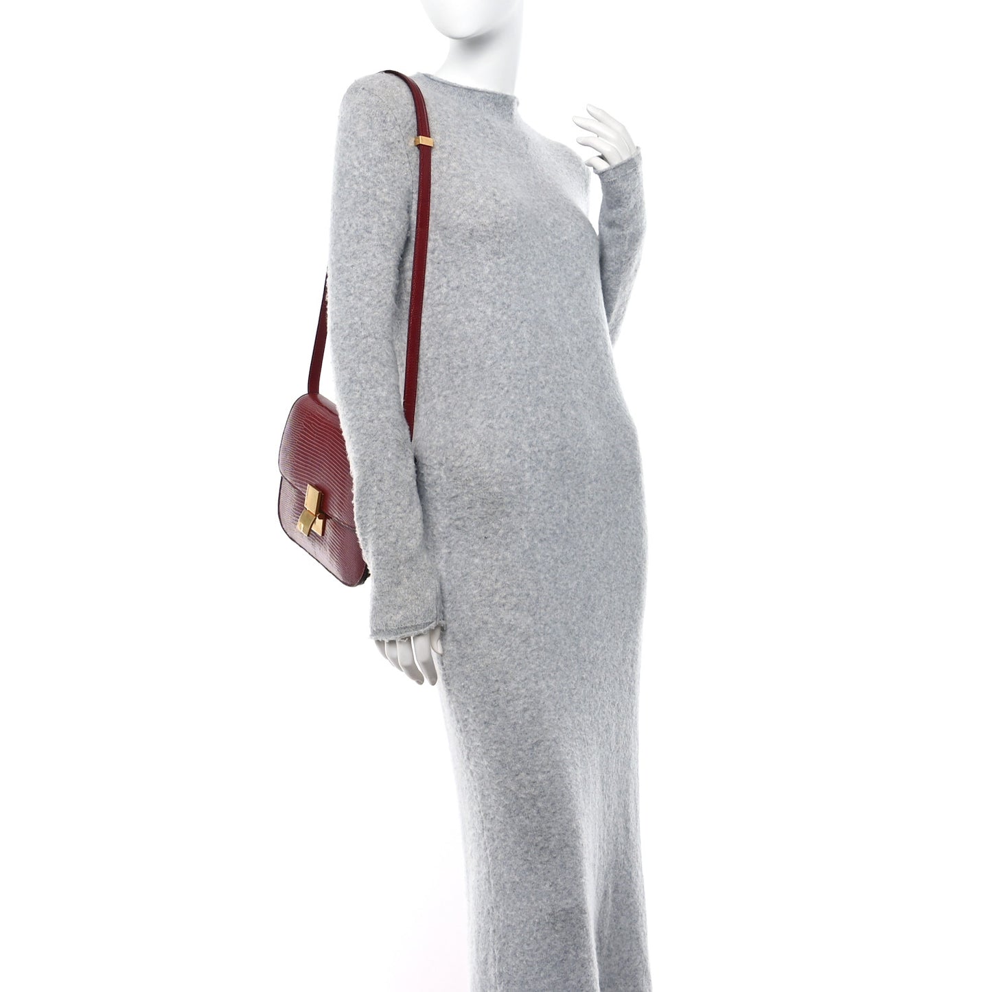 Lizard Medium Classic Box Flap Bag Ruby