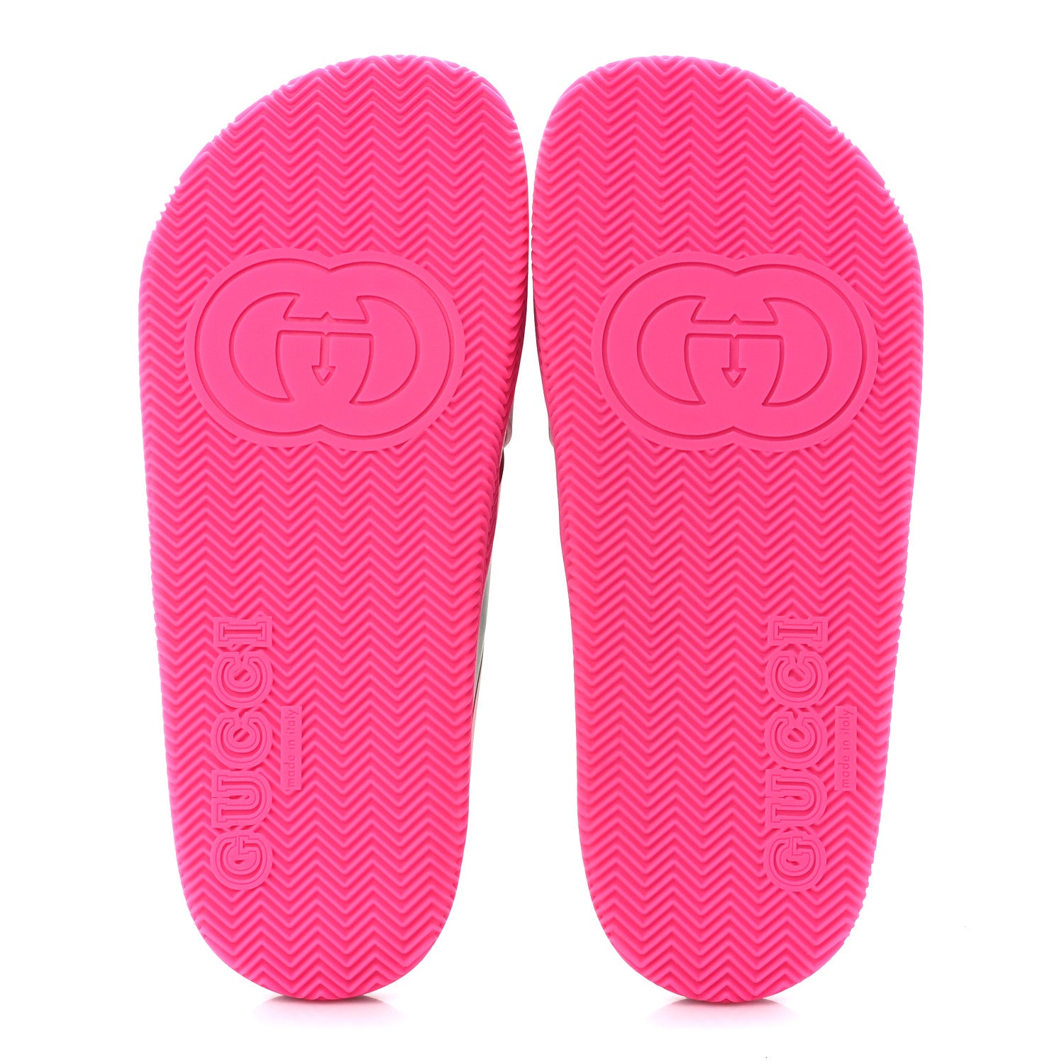 Gucci Rubber Web Womens Criss Cross Slide Sandals 38 Coral New Shamarock 5 of 12