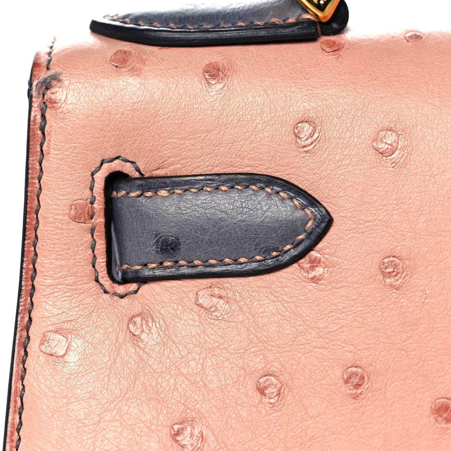 Ostrich Horseshoe Kelly Sellier 28 Terre Cuite Gris Agate