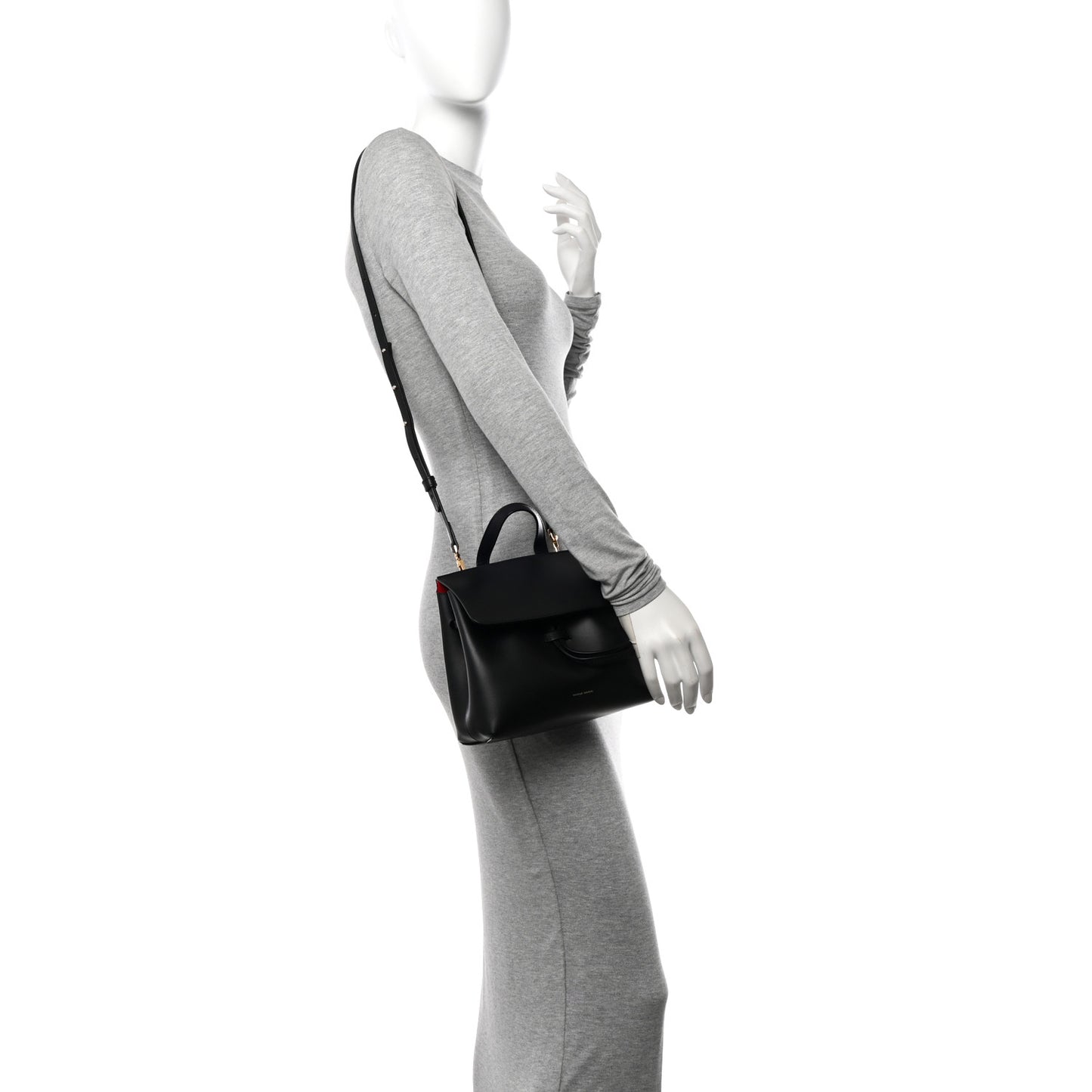 Calfskin Mini Mini Lady Bag Black Flamma