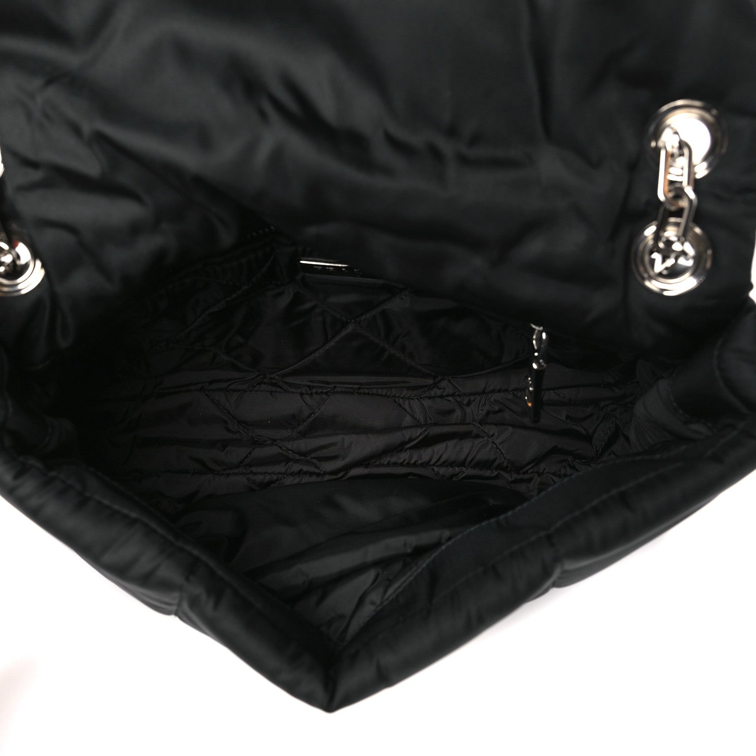 Prada Tessuto Nylon Bomber Sound Chain Flap Shoulder Bag Black 5 of 10