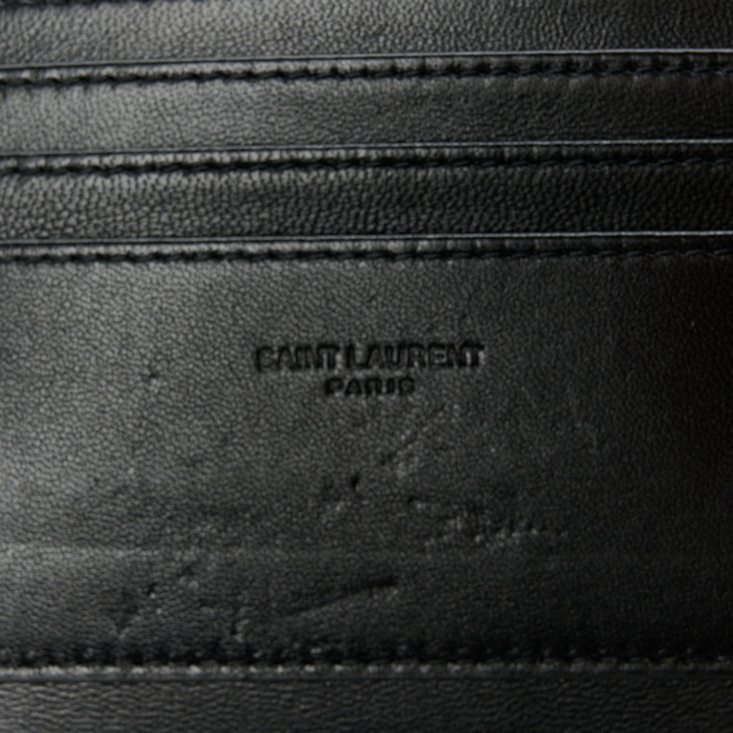 Lambskin Chevron Monogram Large Bill Pouch Black