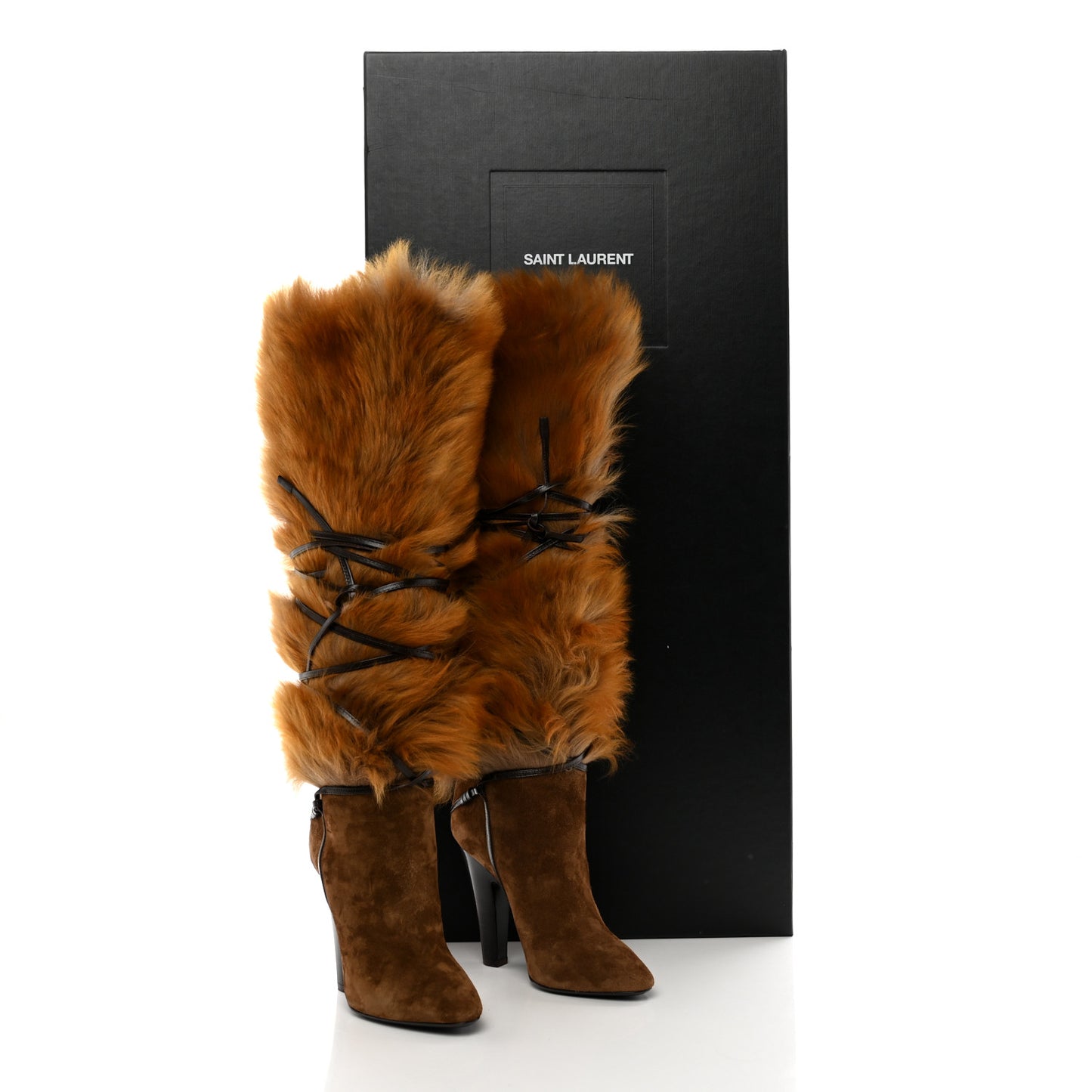 Suede Faux Fur Jokull 105 Over The Knee Boots 36.5 Brown
