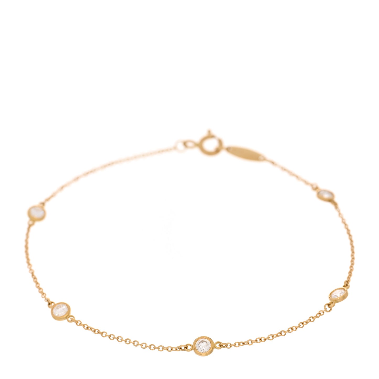 18K Yellow Gold Diamond .32ctw Elsa Peretti Diamonds by the Yard Station Bracelet