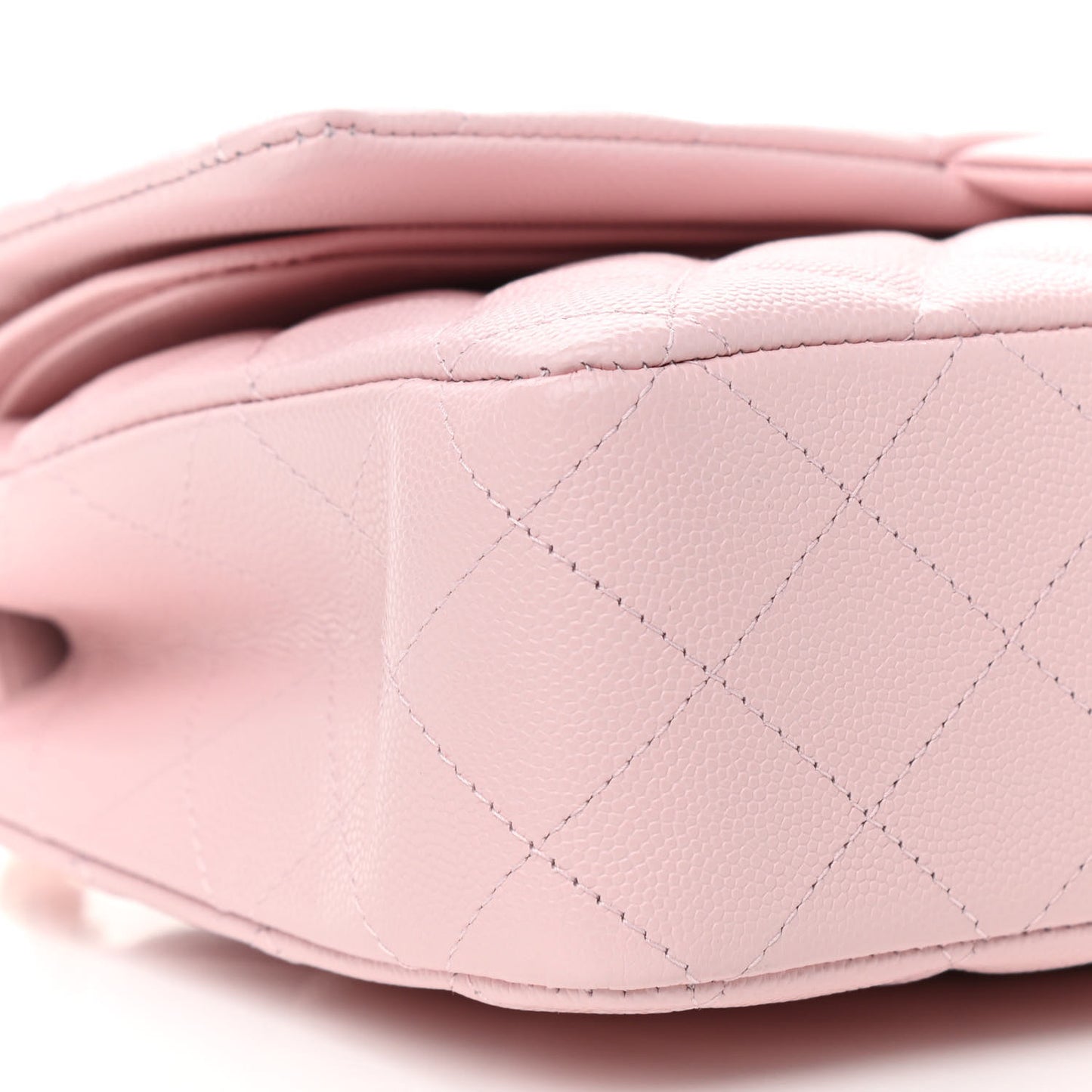 Caviar Quilted Medium Double Flap Light Pink