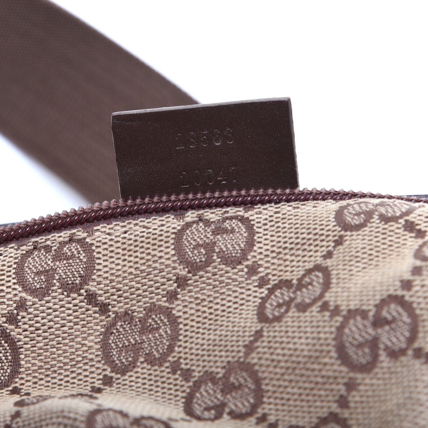 GG Monogram Double Pocket Belt Bag Dark Brown