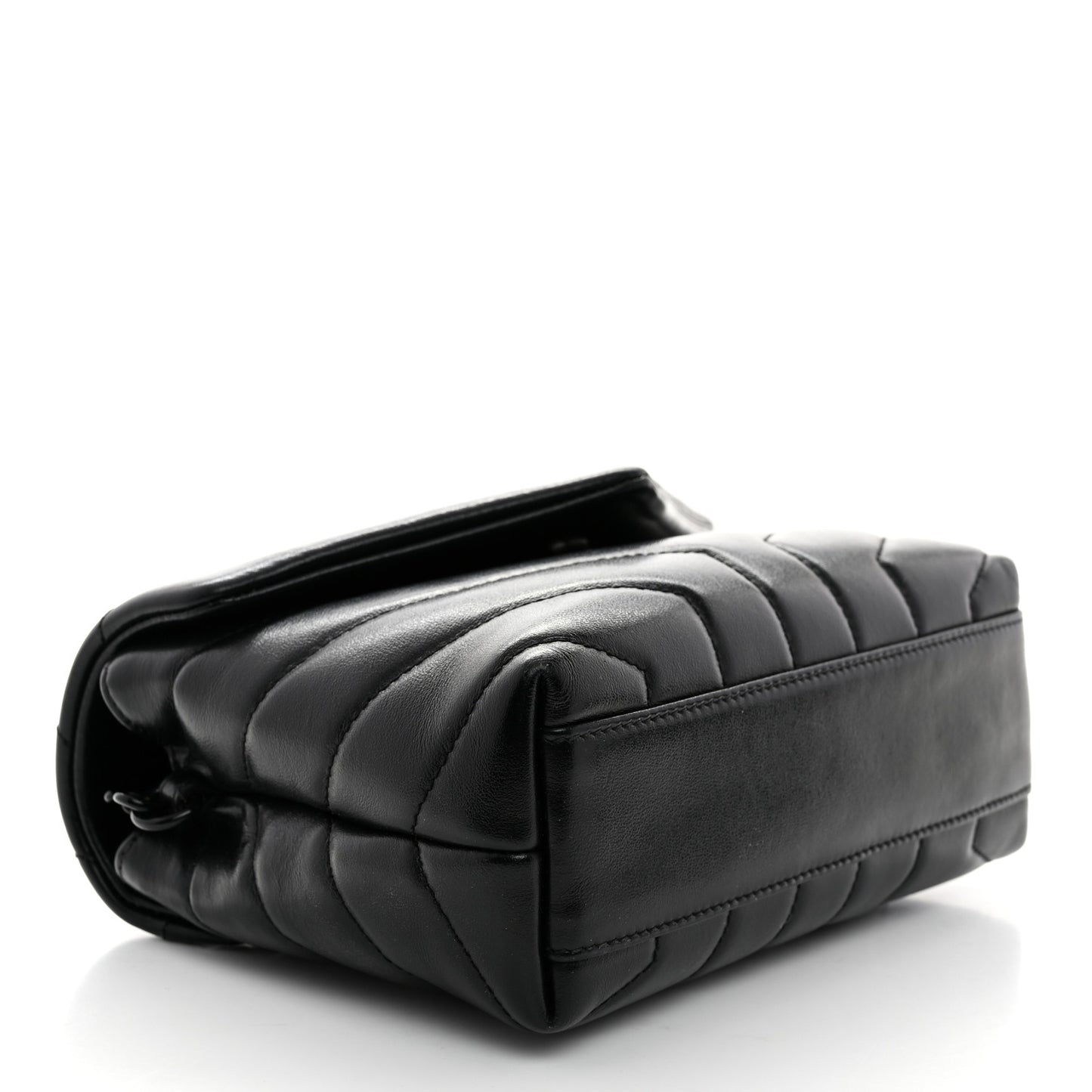 Calfskin Y Quilted Monogram Toy Loulou Crossbody Bag Black