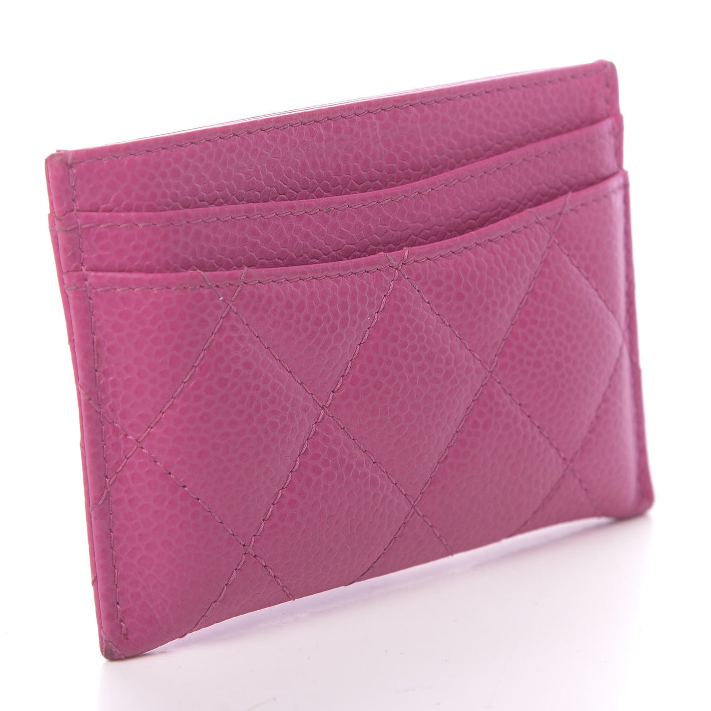 Caviar Quilted Card Holder Pink