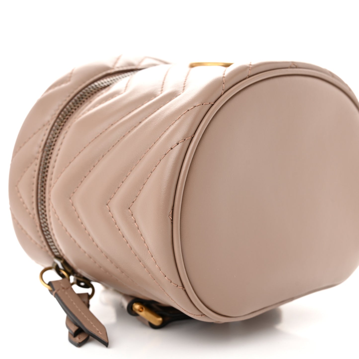 Calfskin Matelasse Mini GG Marmont Round Backpack Porcelain Rose