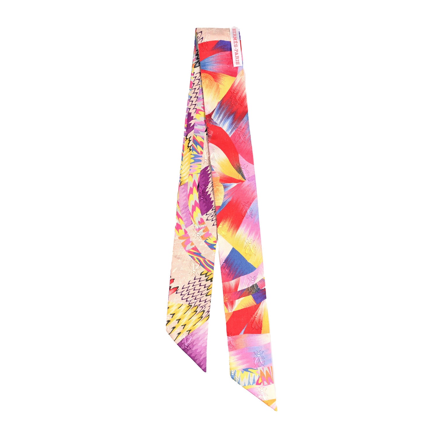 Hermes Silk All Over Marble Silk Twilly Rose Multicolor Ocre 2 of 3
