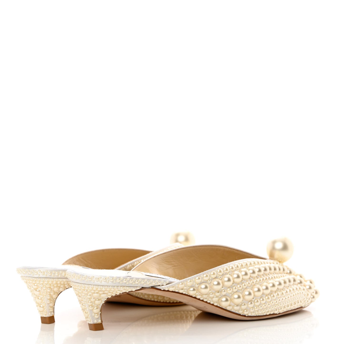 Satin Samantha Pearl Mules 39 White