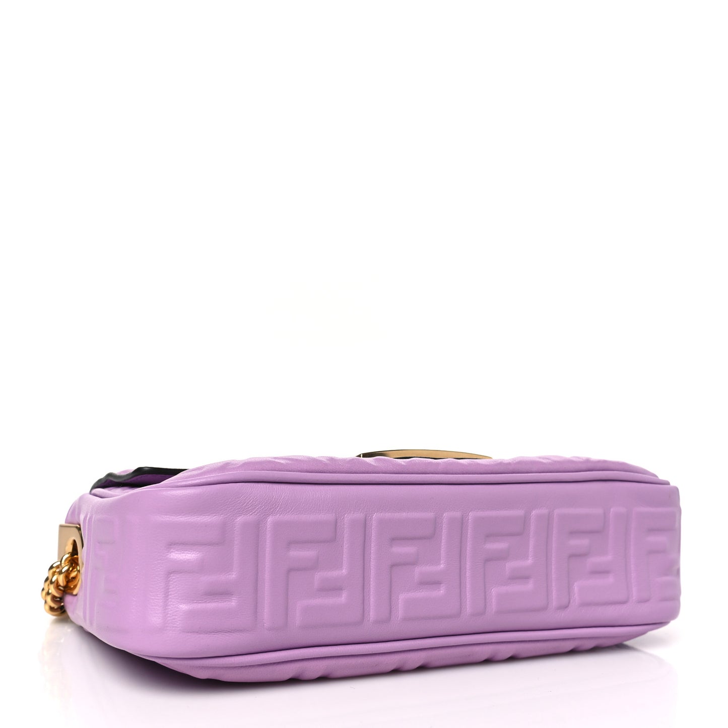 Nappa FF Embossed Small Midi Chain Baguette Violetta