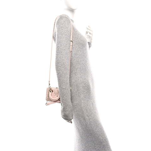 Lambskin Cannage Micro Lady D-Joy Powder Pink
