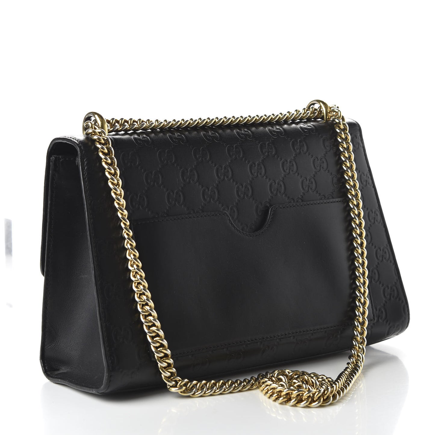 Guccissima Medium Padlock Shoulder Bag Black