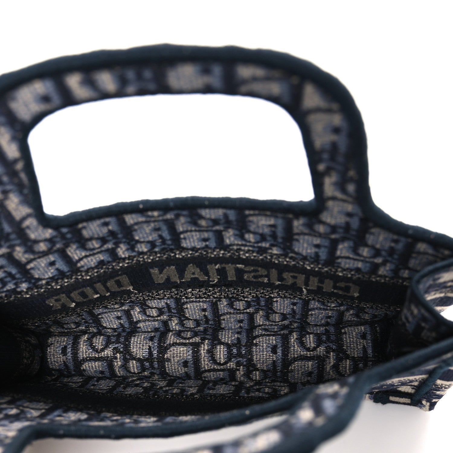 Christian Dior Oblique Mini Book Tote Blue Multicolor 5 of 9