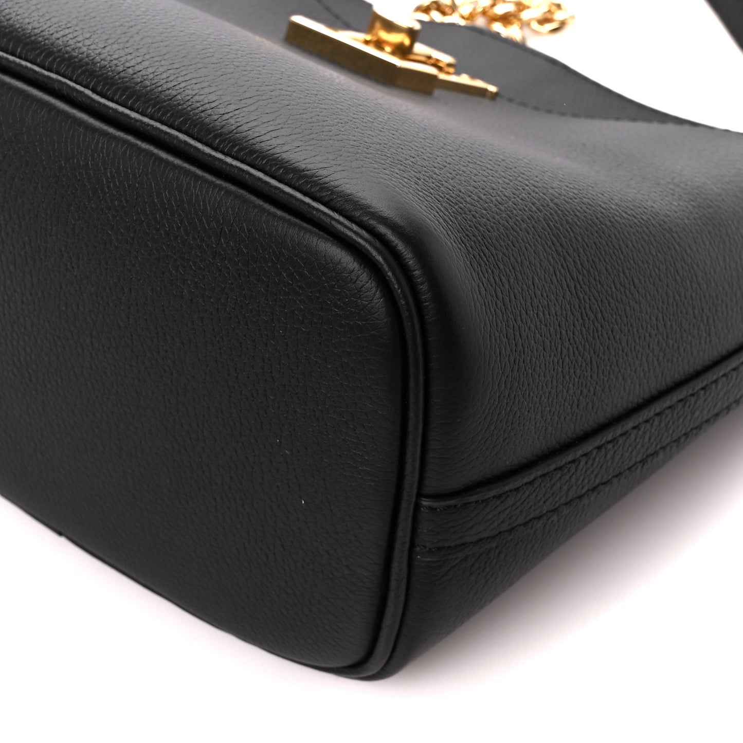 Calfskin Lock and Walk Bucket Black