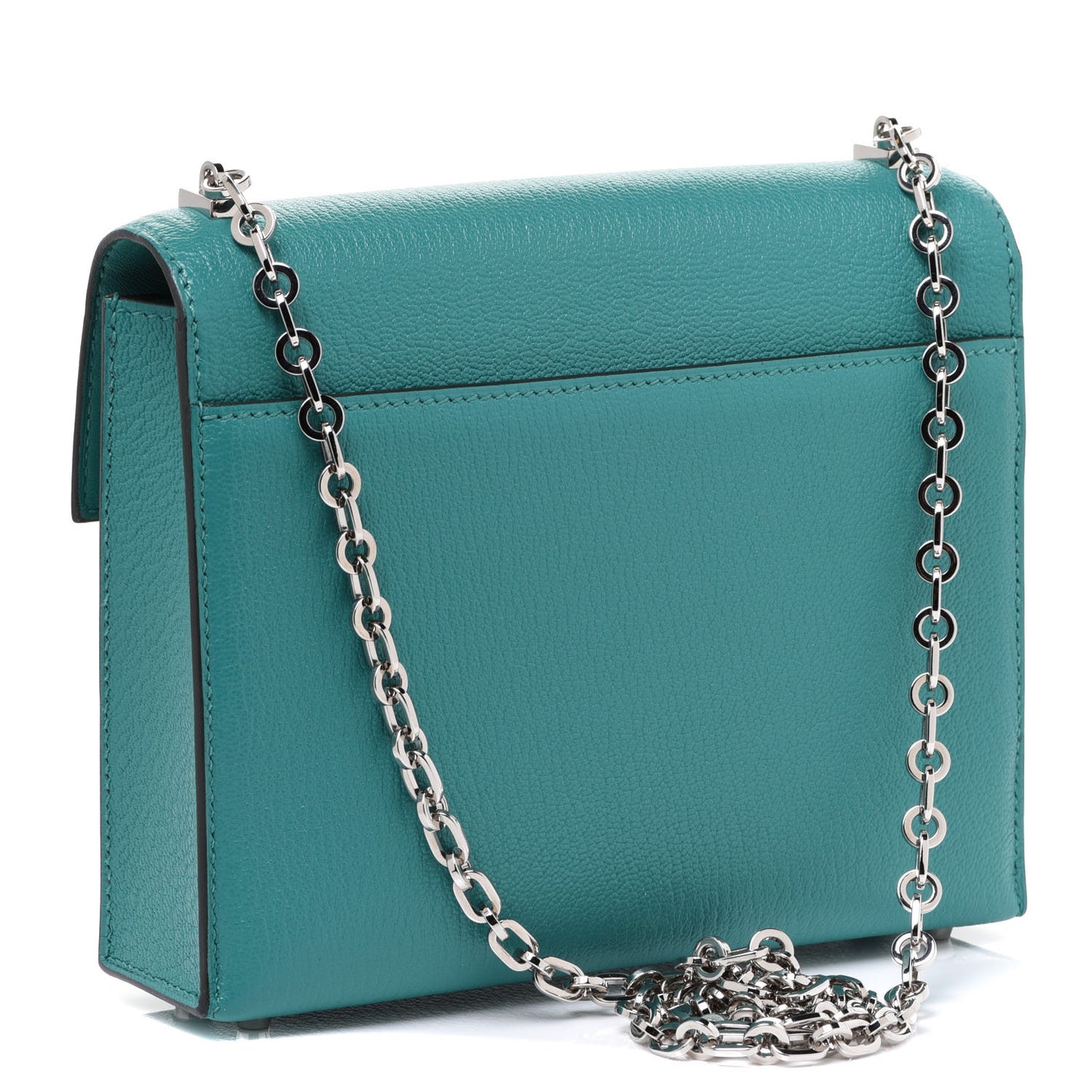 Chevre Mysore Mini Verrou Chaine Bag Bleu Paon