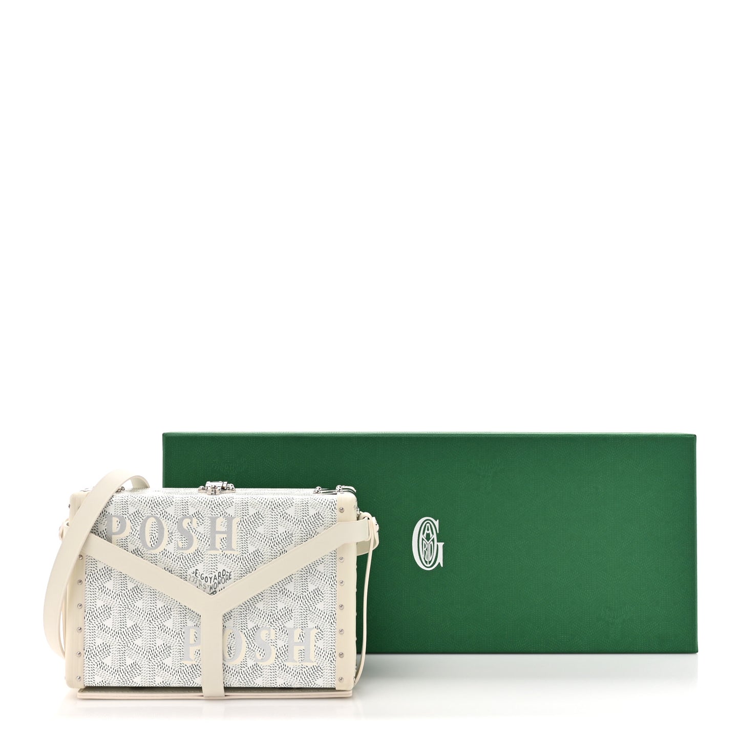 Goyardine Minaudiere Trunk Bag White