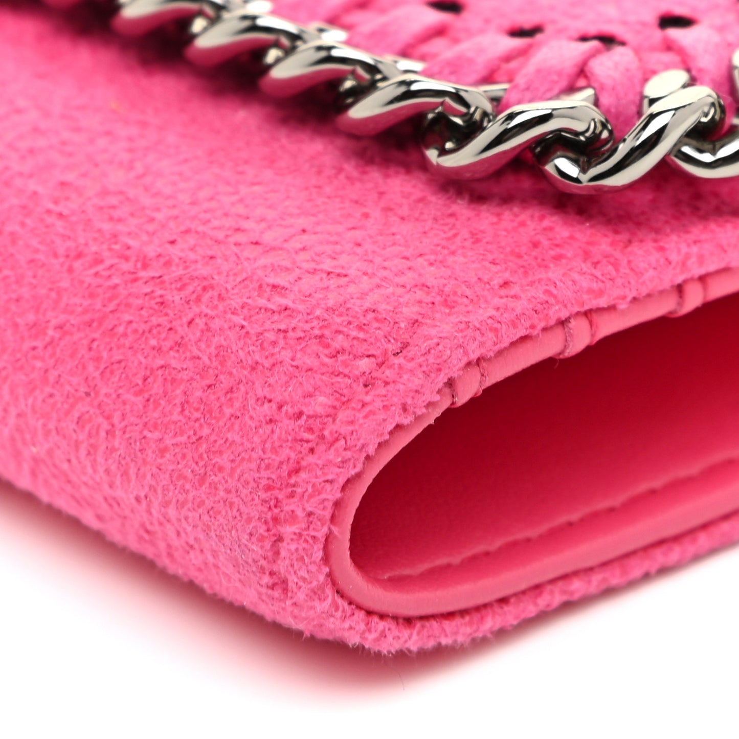 Shaggy Deer Small Falabella Flap Wallet Hot Pink