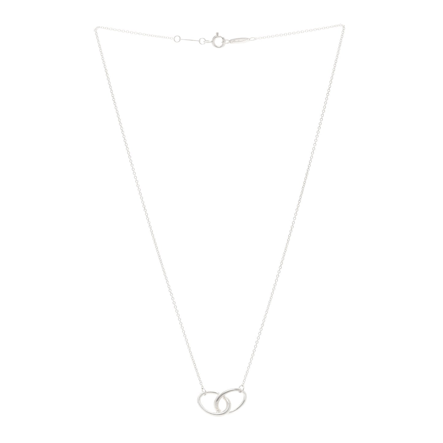 Sterling Silver Elsa Peretti Interlocking Ovals Pendant Necklace
